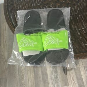CLSC SLIDES SIZE 11 BLACK/LIME GREEN